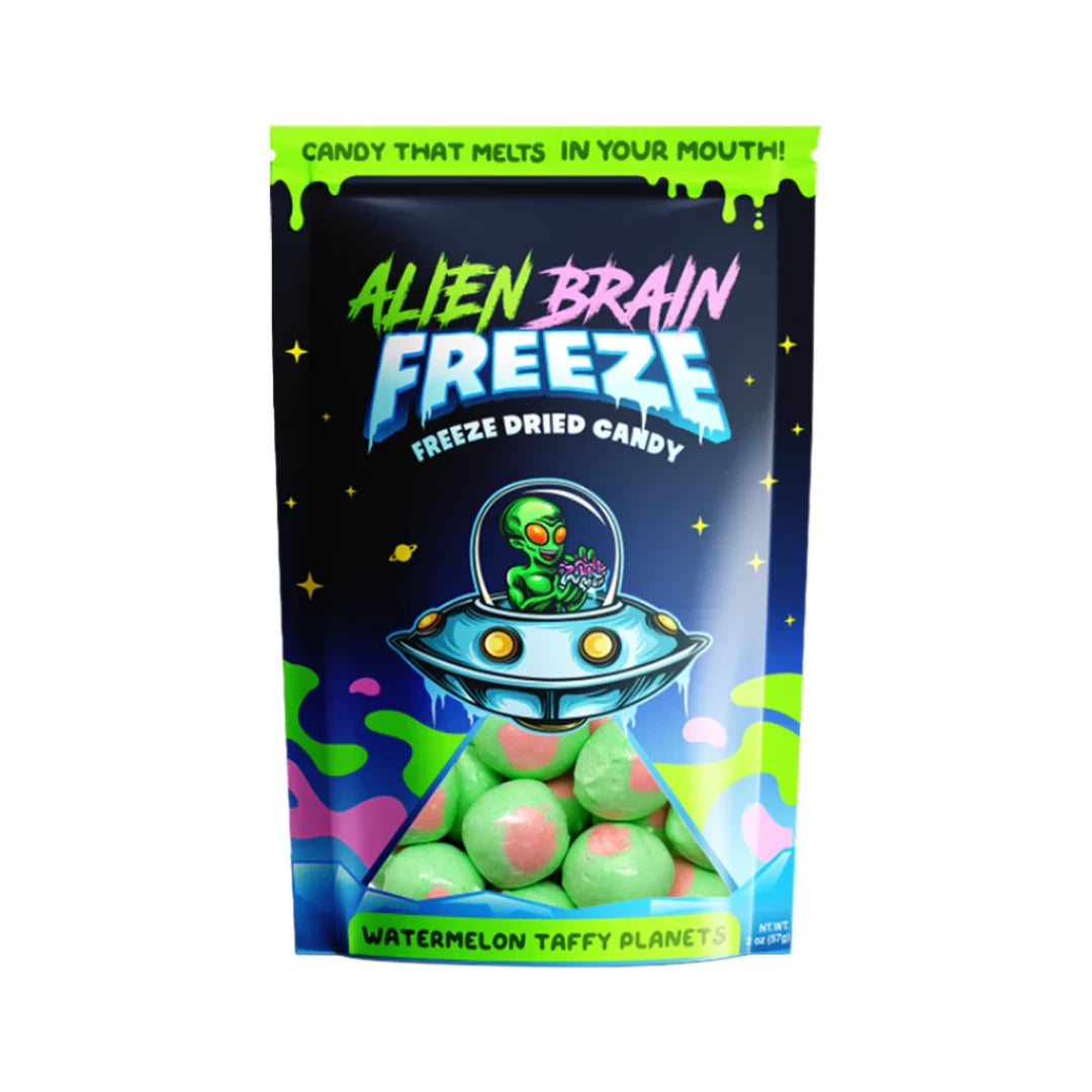 Alien Brain Freeze Dried Candy Watermelon Taffy Planets